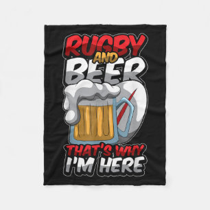 Rugby und Beer das macht mich zum Funny Rugger Quo Fleecedecke