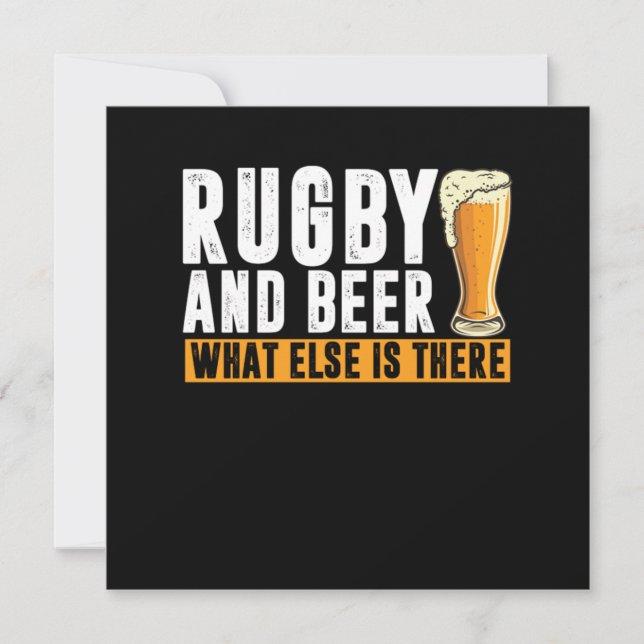Rugby und Beer Rugby Spieler Rugby Team Geschenk Einladung (Vorderseite)