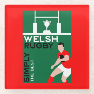 Rugby Wales Fan Art Glasuntersetzer
