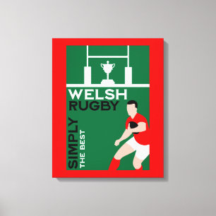 Rugby Wales Fan Art Leinwanddruck