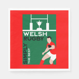 Rugby Wales Fan Art Serviette