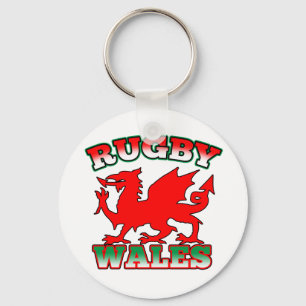 Rugby-Wales-Flaggen-Drache Schlüsselanhänger