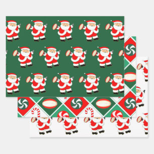 Rugby-Weihnachtsgeschenk-Verpackungspapier Geschenkpapier Set