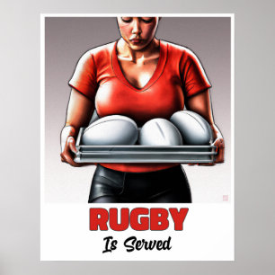 Rugby wird serviert - Rugby-Malerei Poster