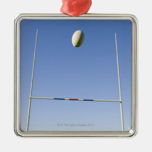 Rugby-Ziel Silbernes Ornament