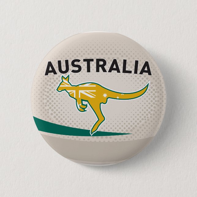 Rugbyball-Australien-Känguru Wallaby Button (Vorderseite)