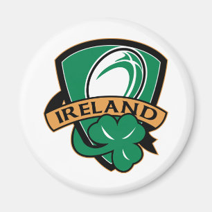 Rugbyball-Irland-Schild-Kleeblatt Magnet