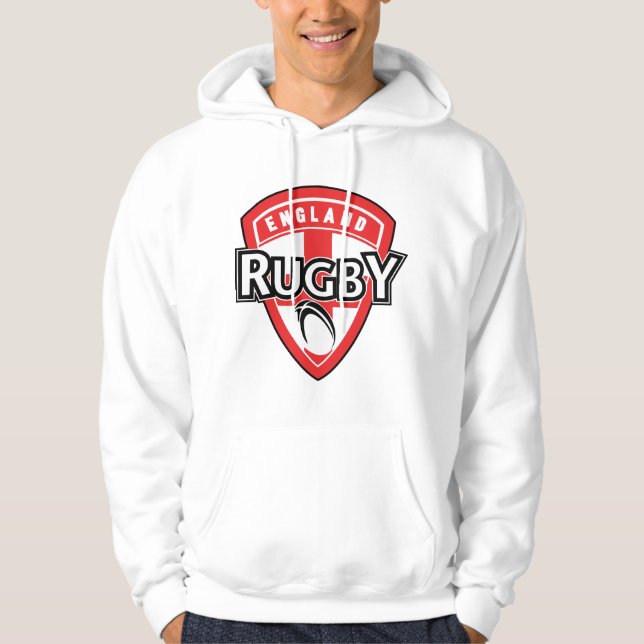 Rugbyballschild-England-Querflagge Hoodie (Vorderseite)