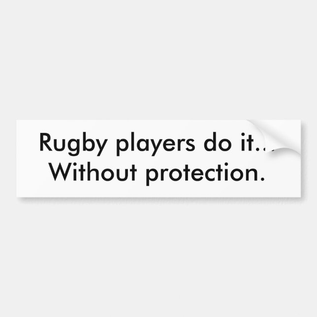 Rugbyspieler tun es… ohne Schutz Autoaufkleber (Vorne)