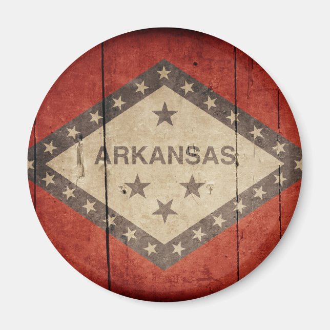 Rugged Arkansas Flag Magnet (Vorne)