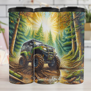 Rugged ATV Mudding Forest Adventure Thermosbecher