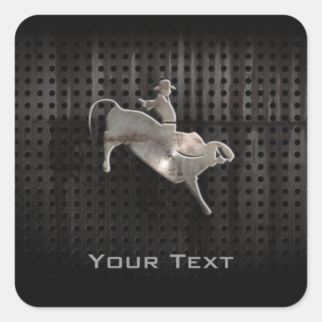Rugged Bull Rider Quadratischer Aufkleber (Vorderseite)