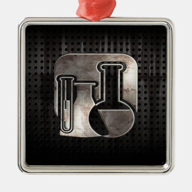 Rugged Chemistry Silbernes Ornament (Vorne)