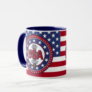 Rugged Cross USA 1776-2026 Flagge Tasse