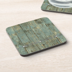 Rugged Distressed Old Planks Blue Untersetzer