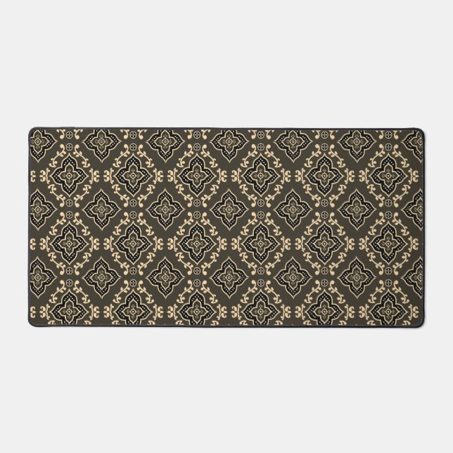 Rugged Gaming Brown Geometric Pattern Schreibtischunterlage (Vorderseite)