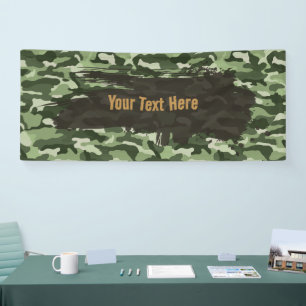 Rugged Green Camouflage Long Banner