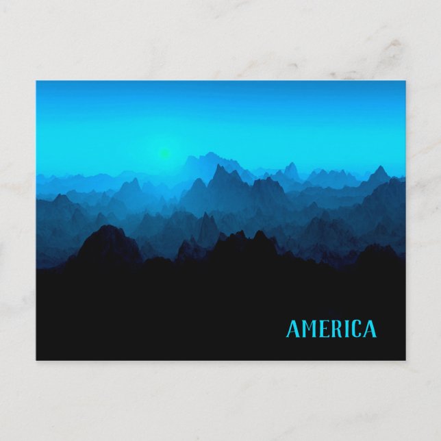 Rugged Smokey Blue Jagged Mounged America Postkarte (Vorderseite)