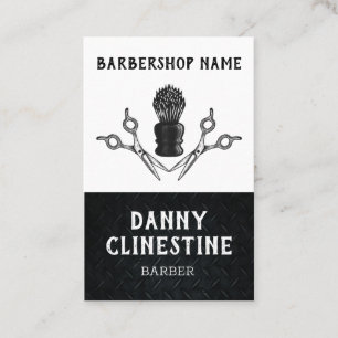 Rugged Trendy Modern Barber Scissors Barbershop Visitenkarte