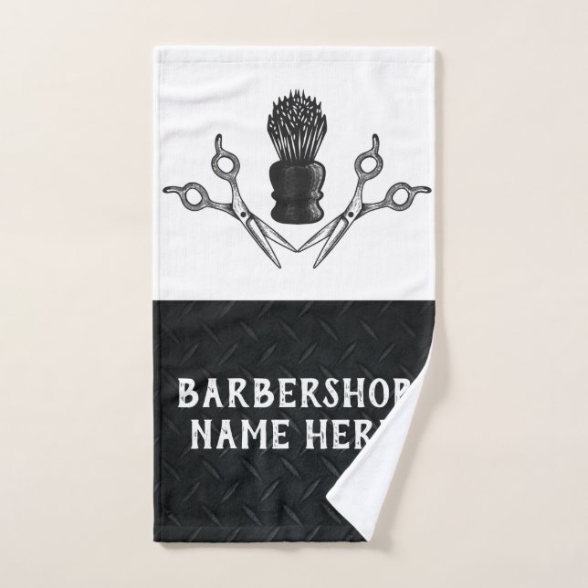 Rugged Trendy Modern Barbershop Barbershop Handtuch (Handtuch)