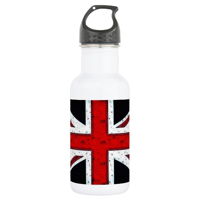 Rugged Union Jack Edelstahlflasche (Vorderseite)