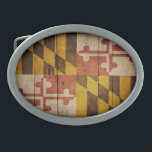 Rugged Wood Maryland Flag Ovale Gürtelschnalle<br><div class="desc">Maryland Flag; Marylander</div>