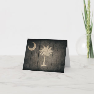 Rugged Wood South Carolina Flag Karte