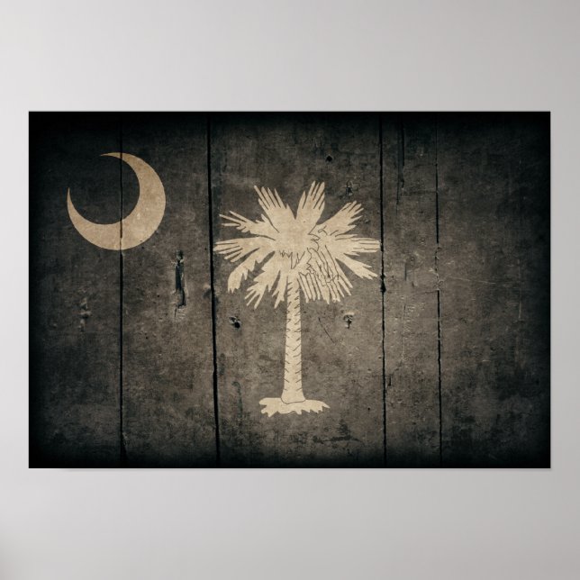 Rugged Wood South Carolina Flag Poster (Vorne)