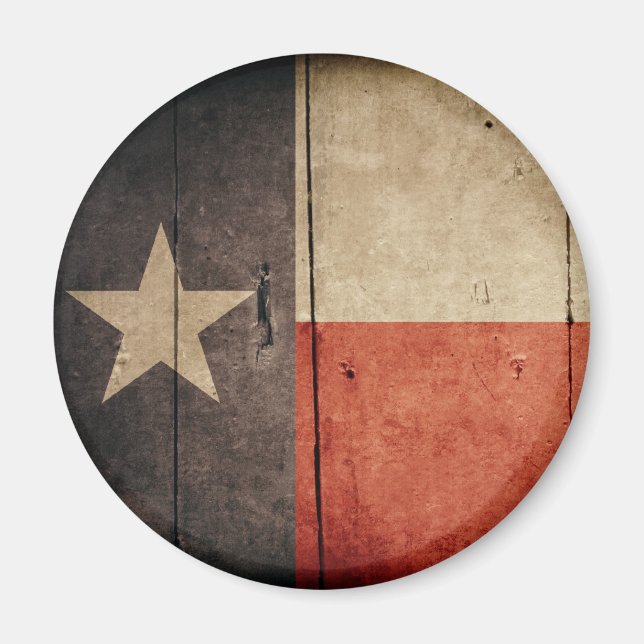 Rugged Wood Texas Flag Magnet (Vorne)