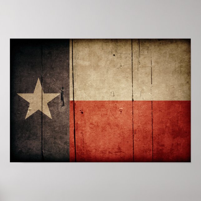 Rugged Wood Texas Flag Poster (Vorne)