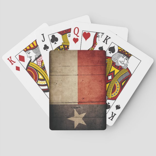 Rugged Wood Texas Flag Spielkarten (Rückseite)