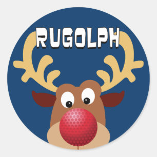 Rugolph The Rentier Runder Aufkleber