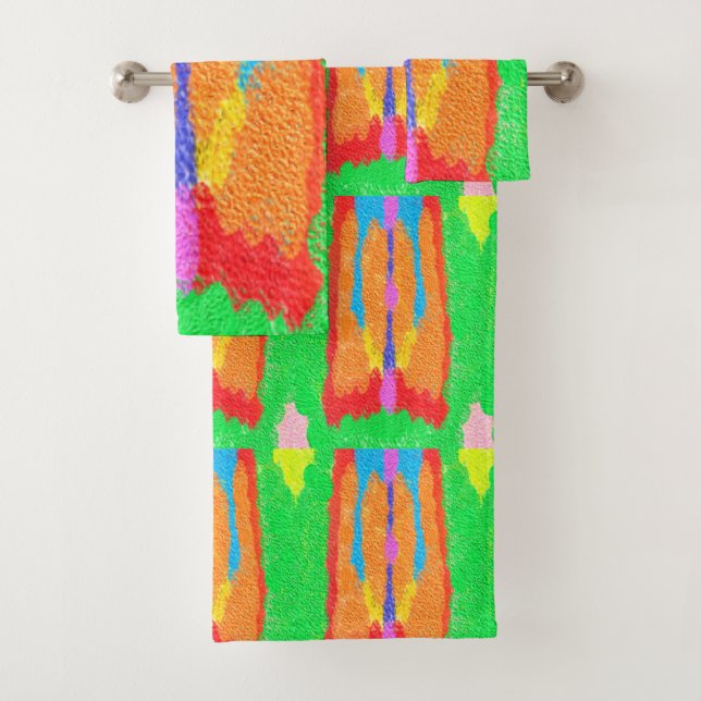 Rugs und Rags abstrakte Reinkunst Badhandtuch Set (Insitu)