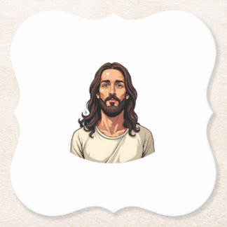 Ruh-Christus-Porträt Vintage-Stickerei-Shirt 2 Untersetzer