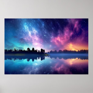 Ruhe am Lago Nature Fantastische Landschaft Kunst, Poster