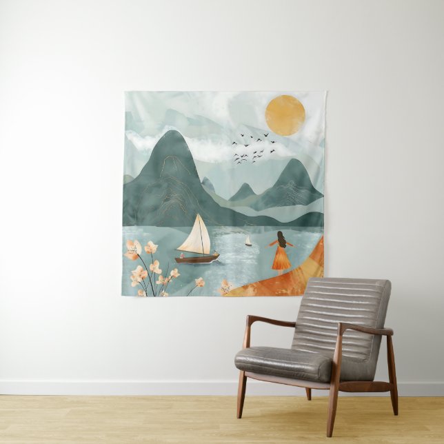 Ruhe am Meer Wandteppich (Beispiel)