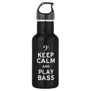 Ruhe behalt und Bass spielen Edelstahlflasche