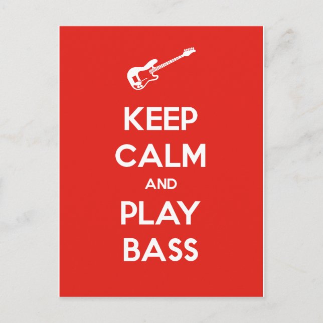 Ruhe behalt und Bass spielen Postkarte (Vorderseite)