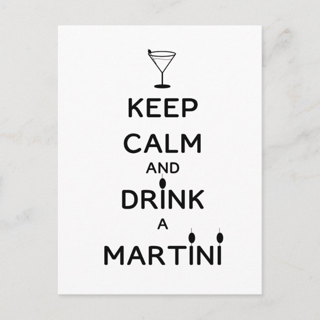 Ruhe behalt und Drink A Martini Postkarte (Vorderseite)