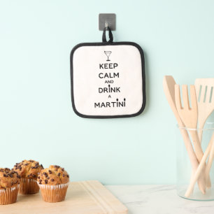 Ruhe behalt und Drink A Martini Topflappen