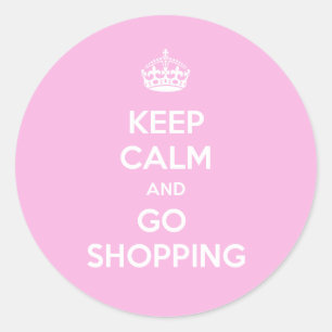 Ruhe behalt und Shopping Runder Aufkleber