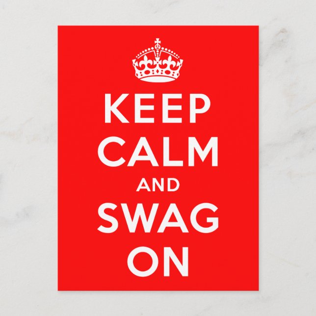 Ruhe behalt und Swag On Postkarte (Vorderseite)