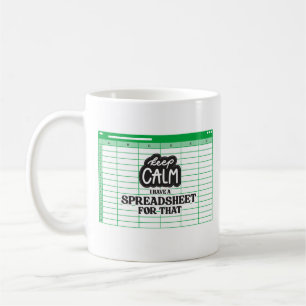 Ruhe behalten habe ich dafür eine Tabelle Kaffeetasse