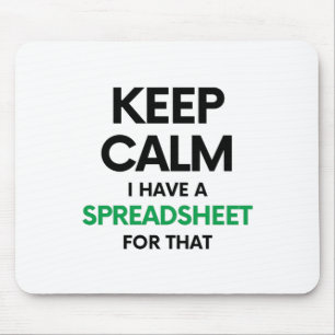 Ruhe behalten habe ich dafür eine Tabelle - Sprea Mousepad