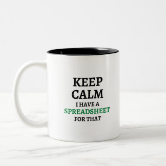 Ruhe behalten habe ich dafür eine Tabelle - Spread Zweifarbige Tasse