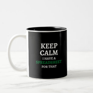 Ruhe behalten habe ich dafür eine Tabelle - Spread Zweifarbige Tasse