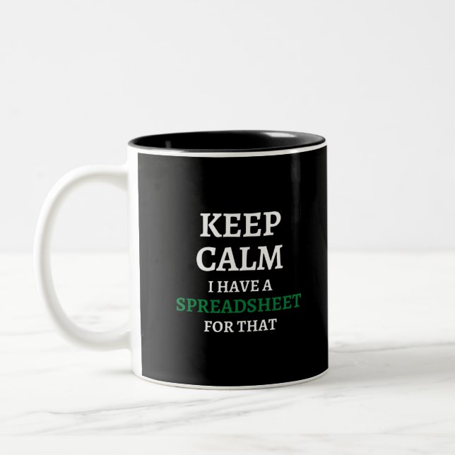 Ruhe behalten habe ich dafür eine Tabelle - Spread Zweifarbige Tasse (Links)
