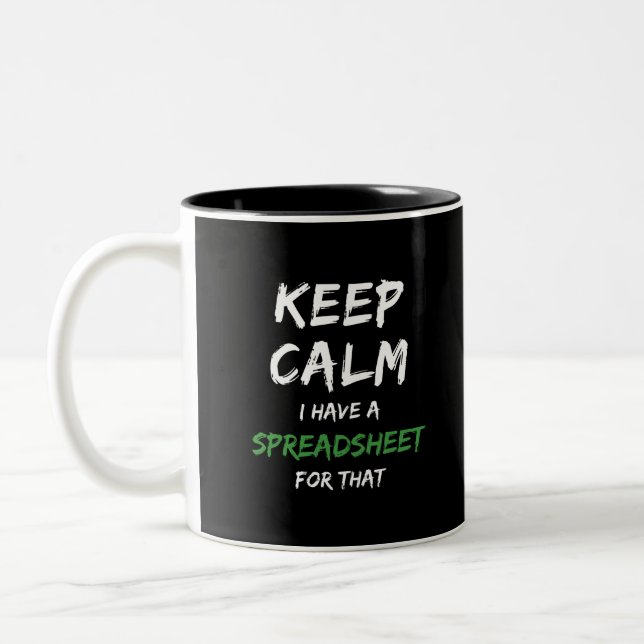 Ruhe behalten habe ich dafür eine Tabelle - Spread Zweifarbige Tasse (Links)