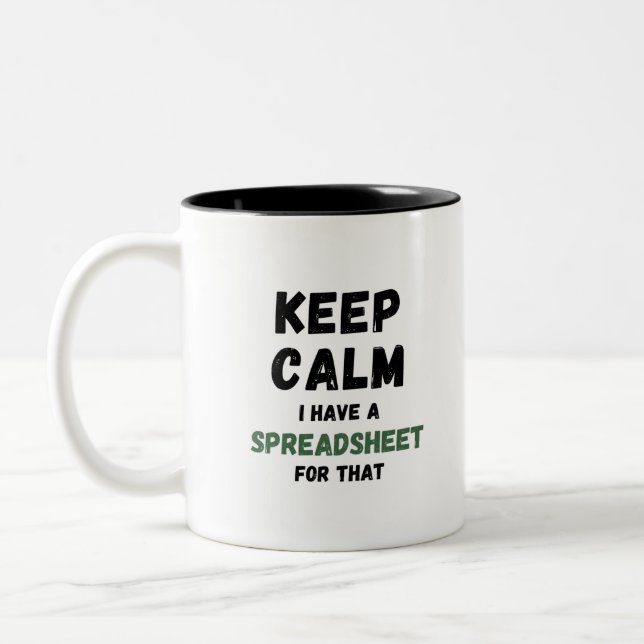 Ruhe behalten habe ich dafür eine Tabelle - Spread Zweifarbige Tasse (Links)