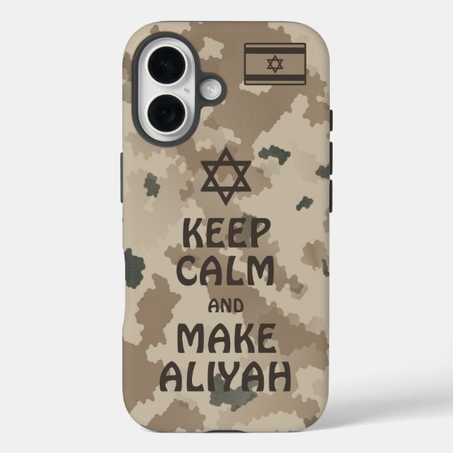 Ruhe behalten und Aliyah machen - Wüste iPhone 16 Hülle (Rückseite)
